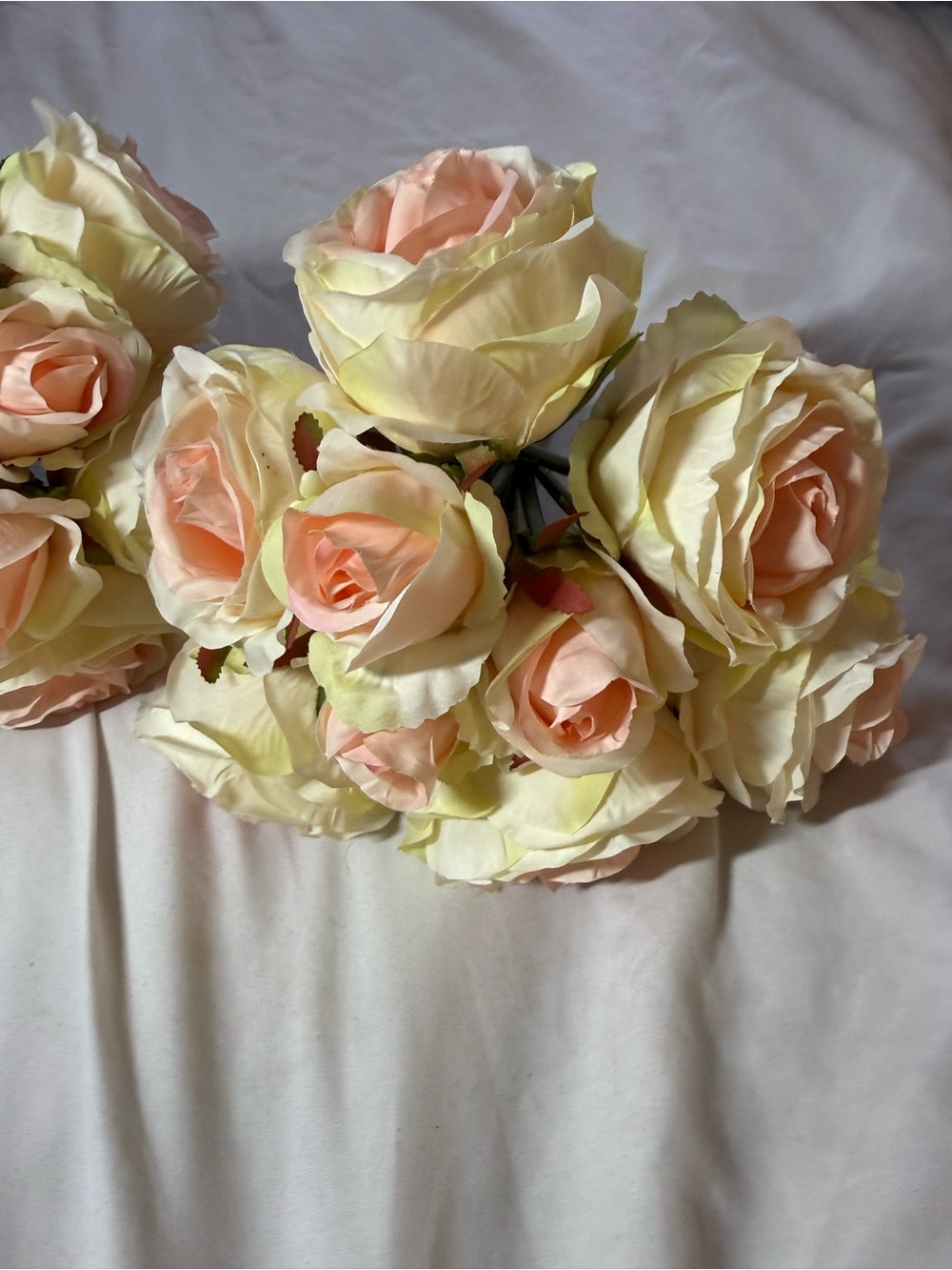 Soft Blush and Cream Artificial Rose Bouquet - Unbranded